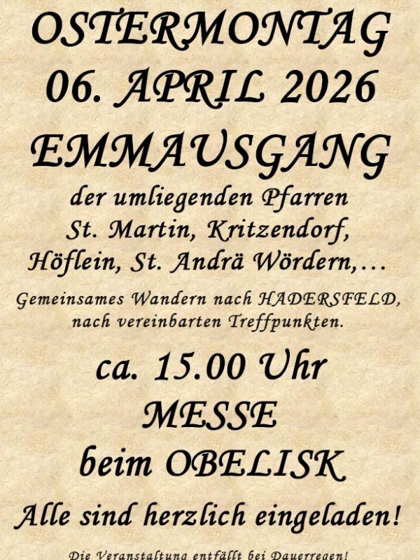 Emmausgang 06.04.2026 Einladung